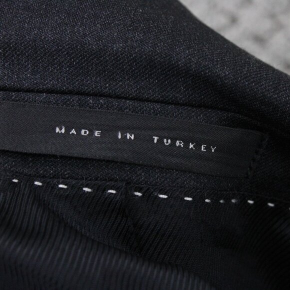 Boss Hugo Boss Blazer Mens Size 44R Dark Gray Two Button Front Lined Super 110 - Picture 11 of 11